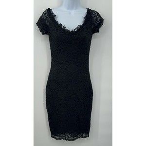 Susan Roselli for Vijack Black Sequin Lace  New Years Party Vintage Dress 7-8‎